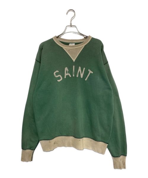 SAINT MICHAEL（セントマイケル）SAINT MICHAEL (セントマイケル) SWEAT SHIRT / FELT グリーン サイズ:Lの古着・服飾アイテム