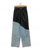 led. tokyoレッド.トーキョー）の古着「LEATHER DOCKING DENIM PANTS」