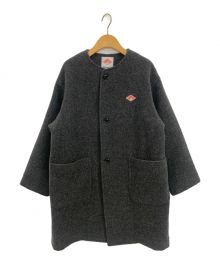 DANTON（ダントン）の古着「COLLARLESS CREW NECK COAT」｜グレー