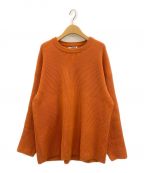 AURALEEオーラリー）の古着「SUPER FINE WOOL RIB KNIT BIG P/O」｜オレンジ