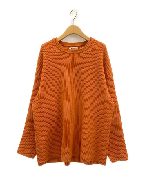 AURALEE（オーラリー）AURALEE (オーラリー) SUPER FINE WOOL RIB KNIT BIG P/O オレンジ サイズ:5の古着・服飾アイテム