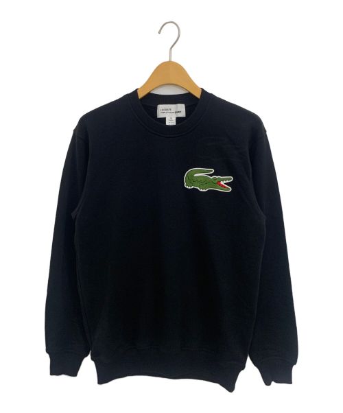 LACOSTE（ラコステ）LACOSTE (ラコステ) COMME des GARCONS SHIRT (コムデギャルソンシャツ) クルーネックスウェット ブラック サイズ:Mの古着・服飾アイテム