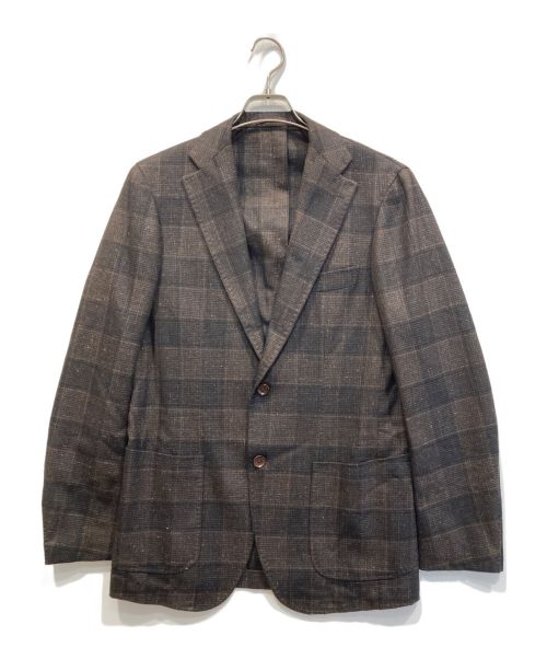 RING JACKET（リングジャケット）RING JACKET (リングジャケット) ウールシルクテーラードジャケット ブラウン サイズ:48の古着・服飾アイテム