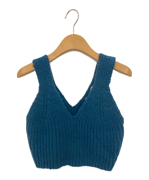 AURALEE（オーラリー）AURALEE (オーラリー) WOOL BABY CAMEL BRUSHED YARN KNIT CAMISOLE ブルー サイズ:1の古着・服飾アイテム