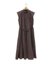 LOW CLASSIC（ロウクラシック）の古着「SHIRRING SLEEVELESS DRESS」｜ブラウン