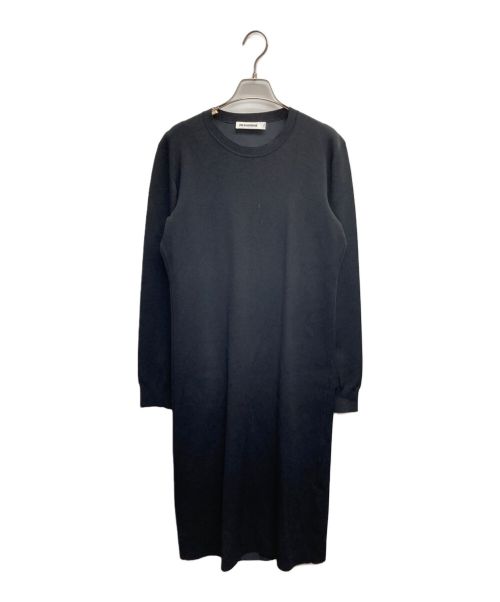 JIL SANDER（ジルサンダー）JIL SANDER (ジルサンダー) バックフリルデザインワンピース ネイビー サイズ:36の古着・服飾アイテム