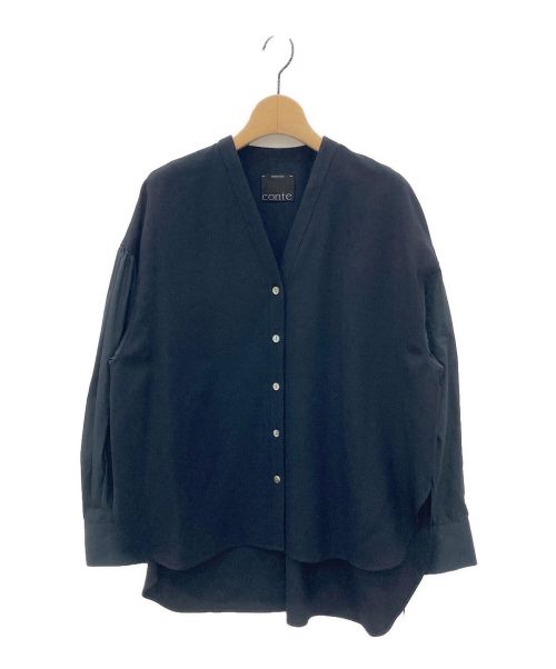 Conte（コンテ）conte (コンテ) コンビVネックシャツ ネイビー サイズ:-の古着・服飾アイテム