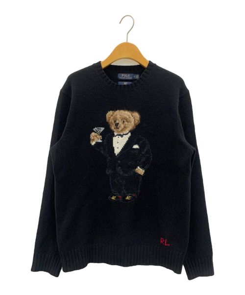 POLO RALPH LAUREN（ポロ・ラルフローレン）POLO RALPH LAUREN (ポロラルフローレン) ポロベアクルーネックニット ブラック サイズ:Mの古着・服飾アイテム