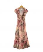 ted bakerテッドベーカー）の古着「Dress Karenie Frilled Sleeveless V Neck Maxi Dress」｜ピンク