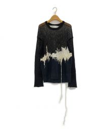 ISABEL BENENATO（イザベルベネナート）の古着「linen crew neck knit with detail」｜ブラック