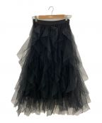 L'appartementアパルトモン）の古着「Tulle Drape Skirt」｜ブラック