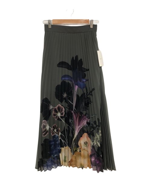 Ameri（アメリ）AMERI (アメリ) MEDI ROENTGEN FLOWER PLEATS SKIRT オリーブ サイズ:Mの古着・服飾アイテム