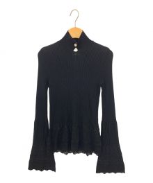 MURRAL（ミューラル）の古着「Emerge flower knit top」｜ブラック