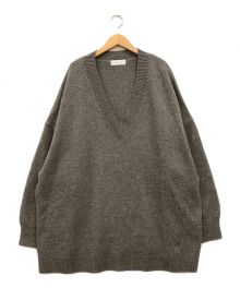 RIM.ARK（リムアーク）の古着「V-neck big knit PO」｜グレージュ