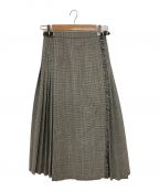 O'NEIL OF DUBLINオニールオブダブリン）の古着「LOW WAIST PLEATS WRAP SKIRT」｜グレー