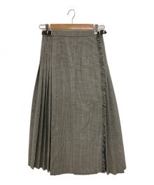 O'NEIL OF DUBLIN（オニールオブダブリン）の古着「LOW WAIST PLEATS WRAP SKIRT」｜グレー