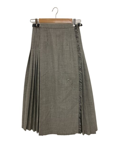 O'NEIL OF DUBLIN（オニールオブダブリン）O'NEIL OF DUBLIN (オニールオブダブリン) LOW WAIST PLEATS WRAP SKIRT グレー サイズ:8(UK)の古着・服飾アイテム