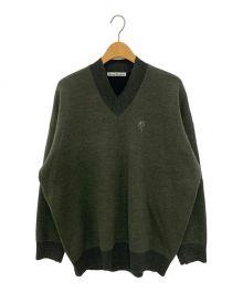 Acne studios（アクネ ストゥディオス）の古着「Vネックニット」｜グリーン