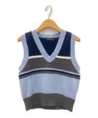 MAISON SPECIALメゾンスペシャル）の古着「Bicolor Knit Vest」｜ブルー