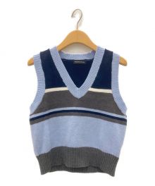 MAISON SPECIAL（メゾンスペシャル）の古着「Bicolor Knit Vest」｜ブルー