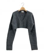 IRENEアイレネ）の古着「Eyelet Pattern Cropped Cardigan」｜ネイビー