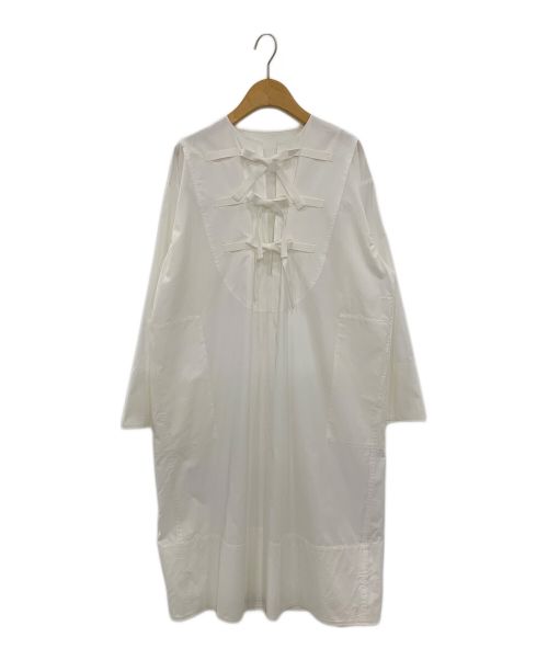 POSTELEGANT（ポステレガント）POSTELEGANT (ポステレガント) FINE COTTON TWILL SACK DRESS ホワイト サイズ:36 Sの古着・服飾アイテム