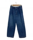 R&D.M.Co-OLDMAN'S TAILORオールドマンズテイラー）の古着「TUCK DENIM WIDE PANTS」｜インディゴ