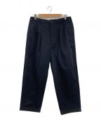 TapWaterタップウォーター）の古着「Cotton Chino Tuck Trousers」｜ネイビー