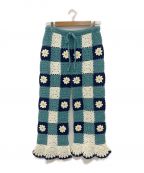 holidayホリデー）の古着「CROCHET FLOWER PANTS」｜グリーン