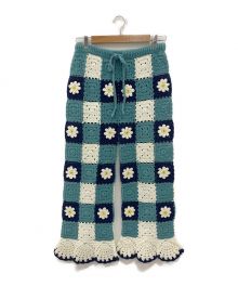 holiday（ホリデー）の古着「CROCHET FLOWER PANTS」｜グリーン