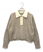 Sandroサンドロ）の古着「Cropped cable knit」｜ベージュ