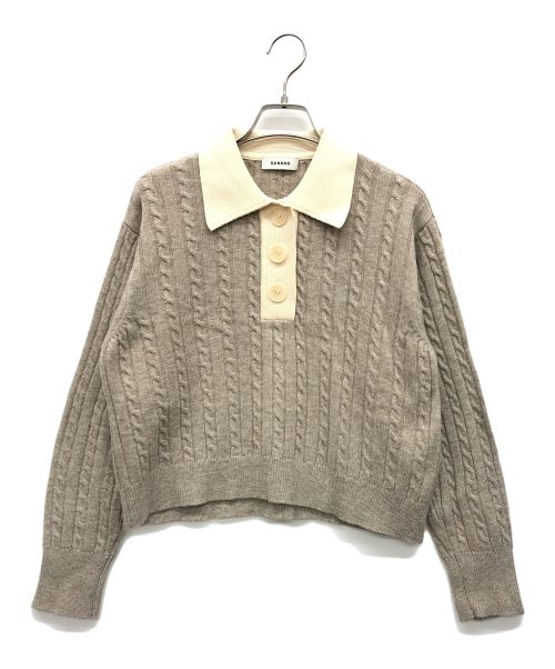 Sandro（サンドロ）Sandro (サンドロ) Cropped cable knit ベージュ サイズ:1の古着・服飾アイテム