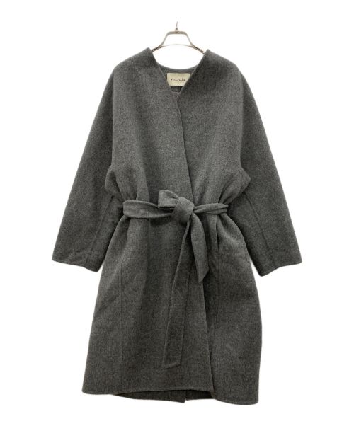 minitz（ミニッツ）minitz (ミニッツ) collarless coat（ノーカラーコート） グレー サイズ:36の古着・服飾アイテム