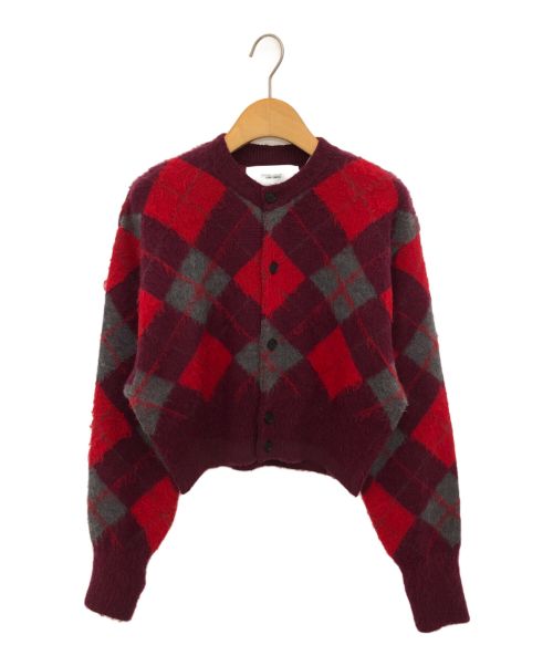 JOHN MASON SMITH JANE SMITH（ジョンメイソンスミス ジェーンスミス）JOHN MASON SMITH JANE SMITH (ジョンメイソンスミス ジェーンスミス) 7G ARGYLE CREW CARDIGAN レッド サイズ:38の古着・服飾アイテム