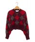 JOHN MASON SMITH JANE SMITH（ジョンメイソンスミス ジェーンスミス）の古着「7G ARGYLE CREW CARDIGAN」｜レッド