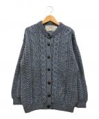 oldderby Knitwearオールドダービーニットウェア）の古着「ケーブルニットカーディガン」｜ブルー