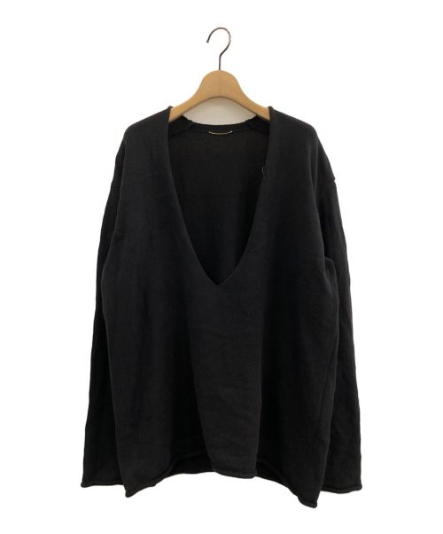 L'appartement（アパルトモン）L'Appartement (アパルトモン) Cotton V Neck Knit ブラック サイズ:-の古着・服飾アイテム