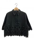 my pandaマイ パンダ）の古着「lace crop shirt」｜ブラック