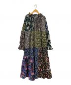 Ameriアメリ）の古着「Liberty Patchwork BLK Dress」｜マルチカラー