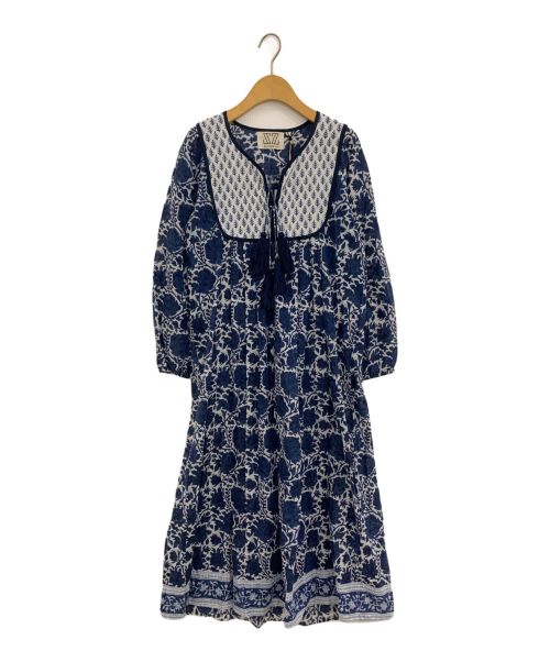 SZ Blockprints（エスゼットブロックプリント）SZ Blockprints (エスゼットブロックプリント) KITTY DRESS ROSEワンピース ネイビー サイズ:Sの古着・服飾アイテム