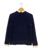 MACKINTOSH PHILOSOPHYマッキントッシュフィロソフィー）の古着「Cleric Collar Knit ロングスリーブプルオーバー」｜ネイビー