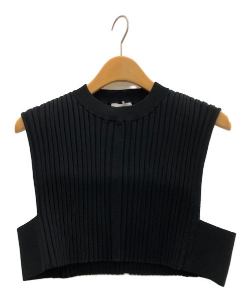 HYKE（ハイク）HYKE (ハイク) WIDE RIBBED CROPPED VEST ブラック サイズ:-の古着・服飾アイテム