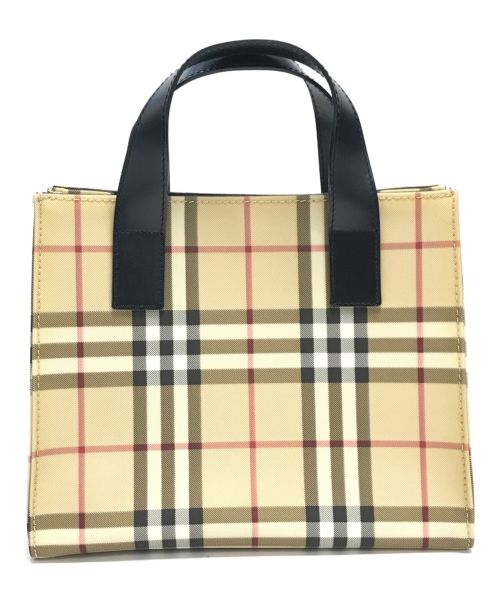 BURBERRY LONDON（バーバリーロンドン）BURBERRY LONDON (バーバリーロンドン) PVCノバチェックハンドバッグ ベージュの古着・服飾アイテム