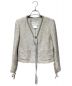 CHANEL（シャネル）の古着「Coco Button No Collar Tweed Jacket（ココボタンノーカラーツイードジャケット）」｜ライトグレー