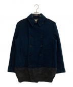 KOLORカラー）の古着「Switching Cloth Double Breasted Coat」｜ブルー