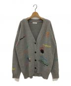 MAISON SPECIALメゾンスペシャル）の古着「Life Word Embroidery Knit Cardigan」｜グレー