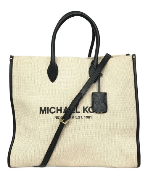 MICHAEL KORS（マイケルコース）MICHAEL KORS (マイケルコース) キャンバスショルダーバッグ ベージュの古着・服飾アイテム