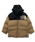 GUCCI×THE NORTH FACEグッチ×ザ ノース フェイス）の古着「21AW GG Padded Jacket /パッディドダウンジャケット」｜ブラウン×ブラック