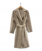 THINK FURシンクファー）の古着「Eco Fur × Suede Reversible Coat」｜ベージュ