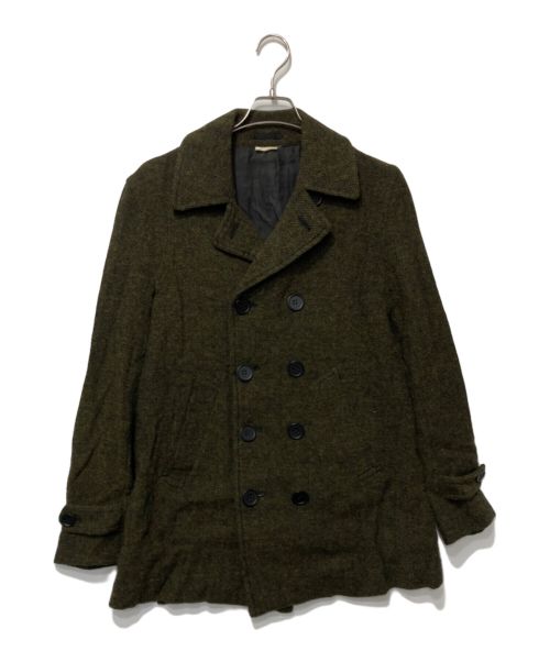 COMME des GARCONS HOMME DEUX（コムデギャルソン オム ドゥ）COMME des GARCONS HOMME DEUX (コムデギャルソン オム ドゥ) ヘリンボーンPコート グリーン サイズ:Sの古着・服飾アイテム